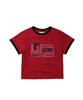 EEERRR Saint Licence Artwork Semi-Crop Ringer T-Shirt (Red)