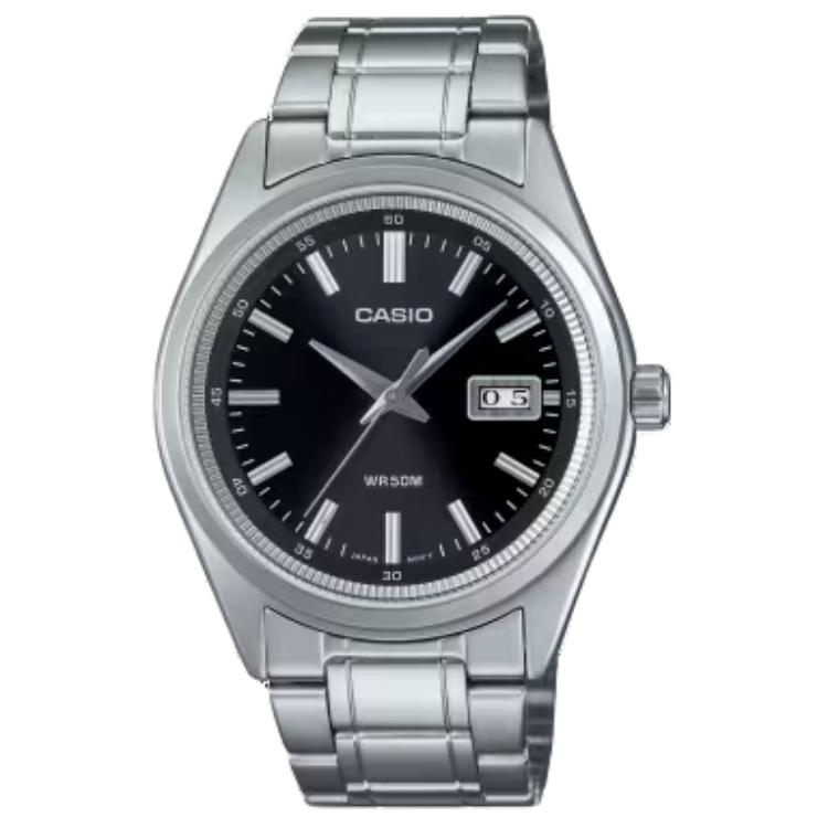 Casio Elegant 50M Waterproof Quartz Watch Unisex Watches Black MTP-B180D-1A1V Black Dial
