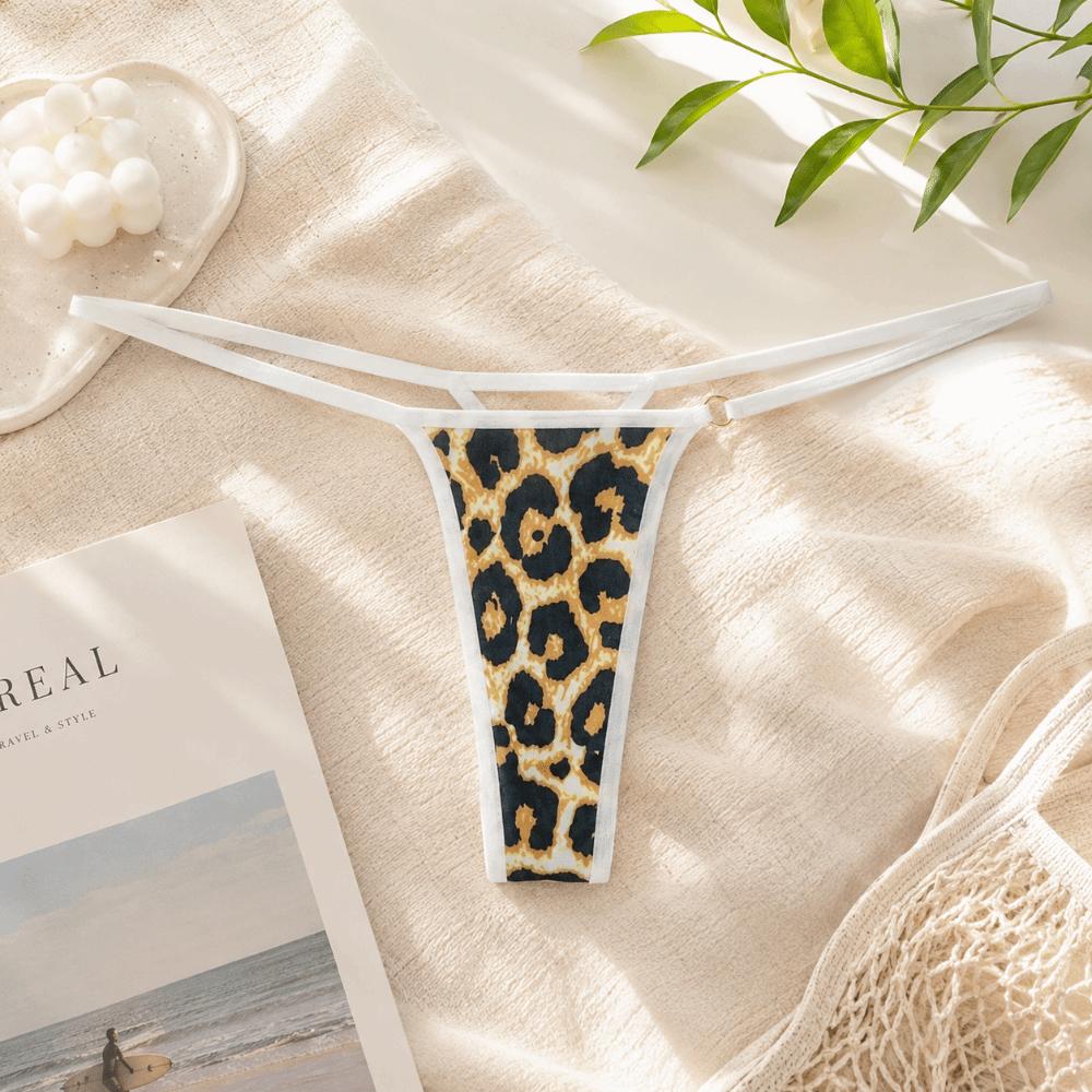 Dots T-back Briefs Seamless Striped Print Briefs Breathable Leopard Panties Plus Size