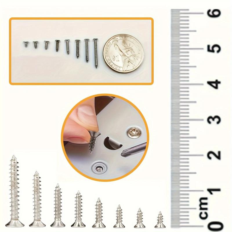 VKKM - Silver Countersunk Self Tapping Screw M2x (4/5/6/8/10/12/16/20) Mm 304 Stainless Steel Cross Groove Flat Head Screw