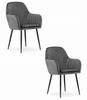 Lugo Chair - Dark Gray Velvet / Black Legs X 2