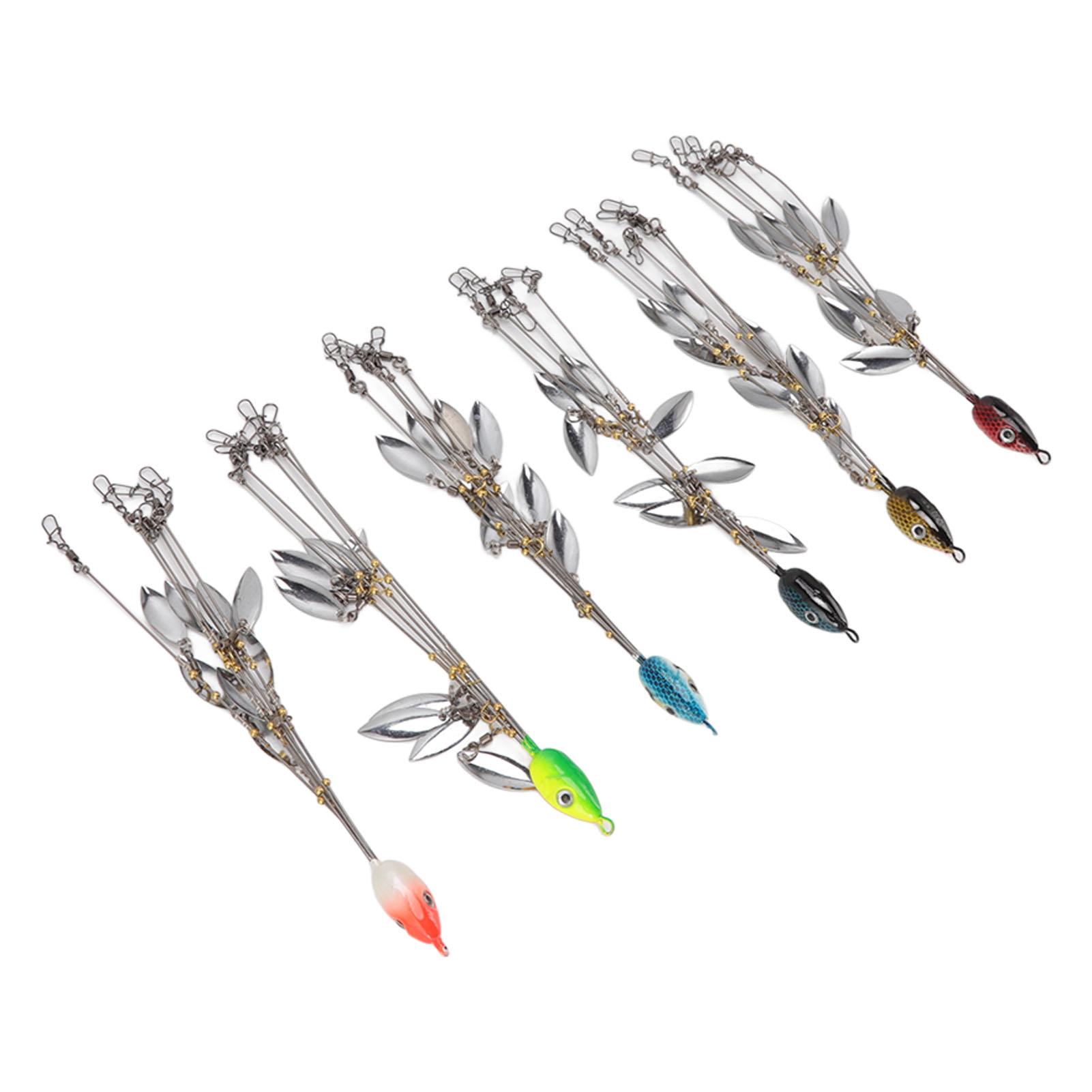 

6 шт. зонтичных оснасток с блестками рыболовные снасти приманка 5 стрел 8 лопастей для ловли окуня приманка