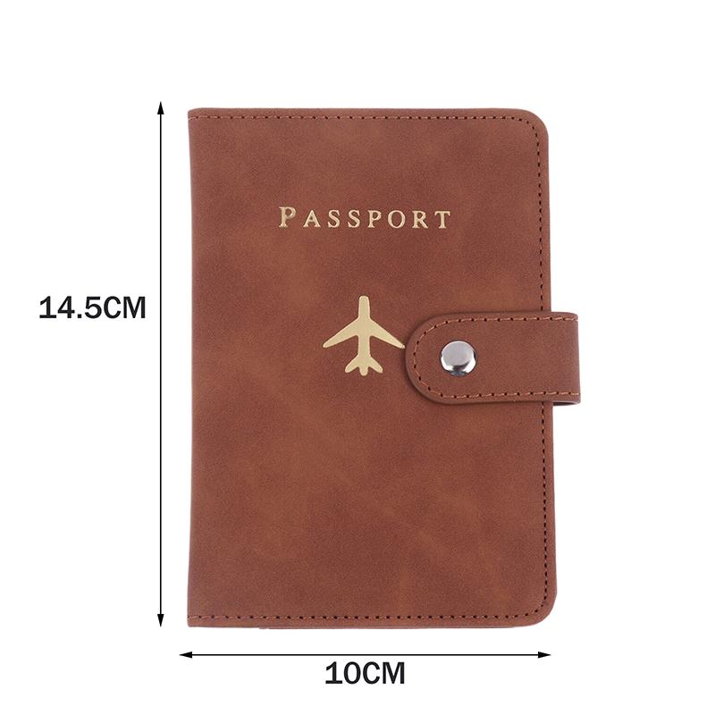 1Pc Id Holder With Airplane Clasp Pu Leather Travel Passport Cover Multiple Card Slots Passport Holder Unisex Travel Organizer