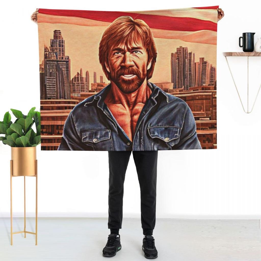 Retro Style Chuck Norris Throw Blanket Soft Big Blankets And Throws Extra Large Throw Thermal Softest Blankets