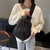 2025 New Casual Niche Original Design Pleated Drawstring Bucket Bag Versatile Sports Shoulder Backpack Women's Bag