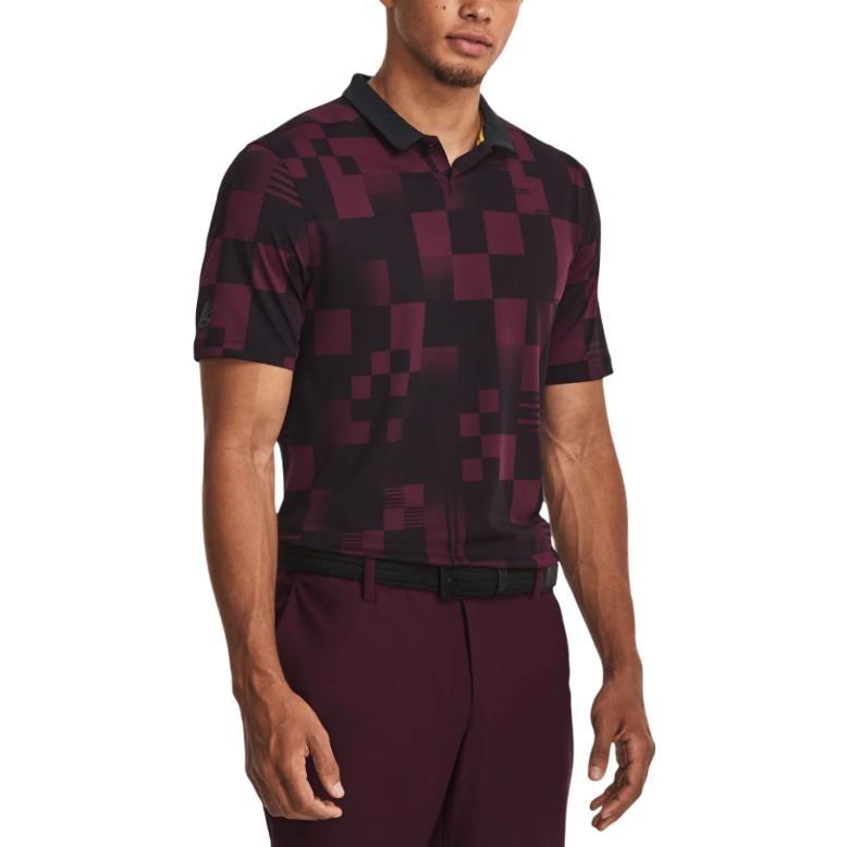 Under Armour Polo Shirts Men's Burgundy Polo Collar Moderate Straight Fit Unisex 1379734-600