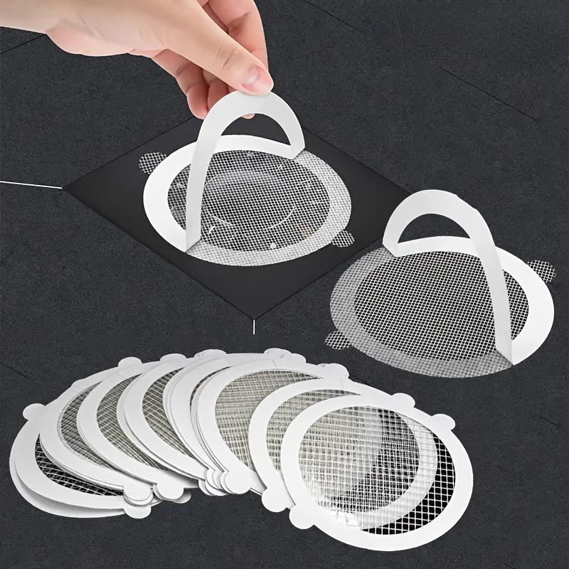 50pcs Shower Drain Hair Catcher Set, Mesh Filter Stickers, Anti-Clogging Drain Pipe Eye Stickers for Kitchen and Bathroom, Waterproof PP Material