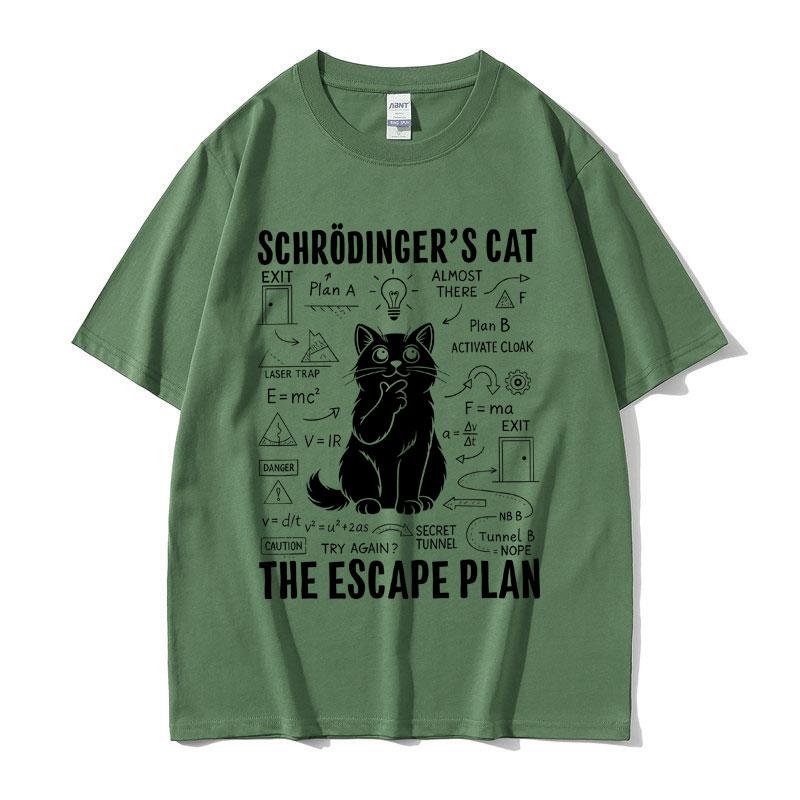 Schrodinger Cat Lovers Funny Meme Tshirt Summer Unisex Women Casual Cotton Vintage Streetwear Unisex Oversized Short Sleeve Tees