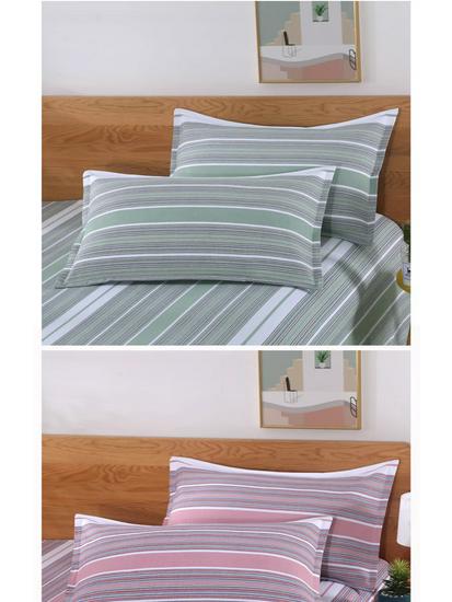 Extra Thick 100% Pure Cotton Pillowcase Set - Cool Mat, Single, Summer, Two-Piece