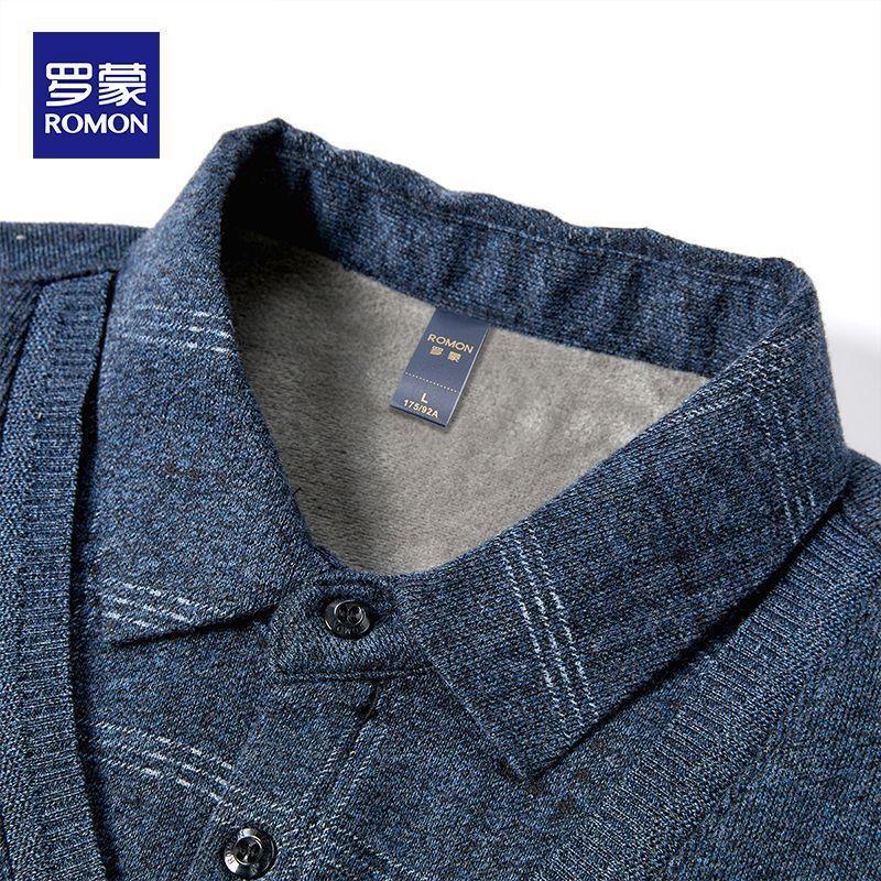 Luomeng Men's Fleece-Lined Faux Layer Pullovers & Tees