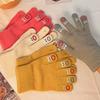 Big mouth monster gloves five fingers cute Korean version wool knitted thickened thermal gloves women's winter riding can touch screen