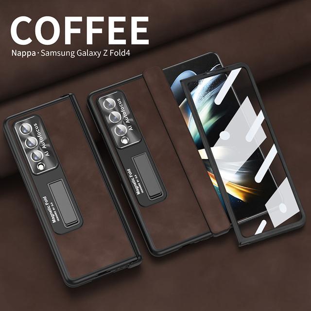 Magnetic Hinge Protective Case For Samsung Galaxy Z Fold 4 5g With Front Film Lens Cap Zfold4 All -Inclusive Case Fold4 Funda