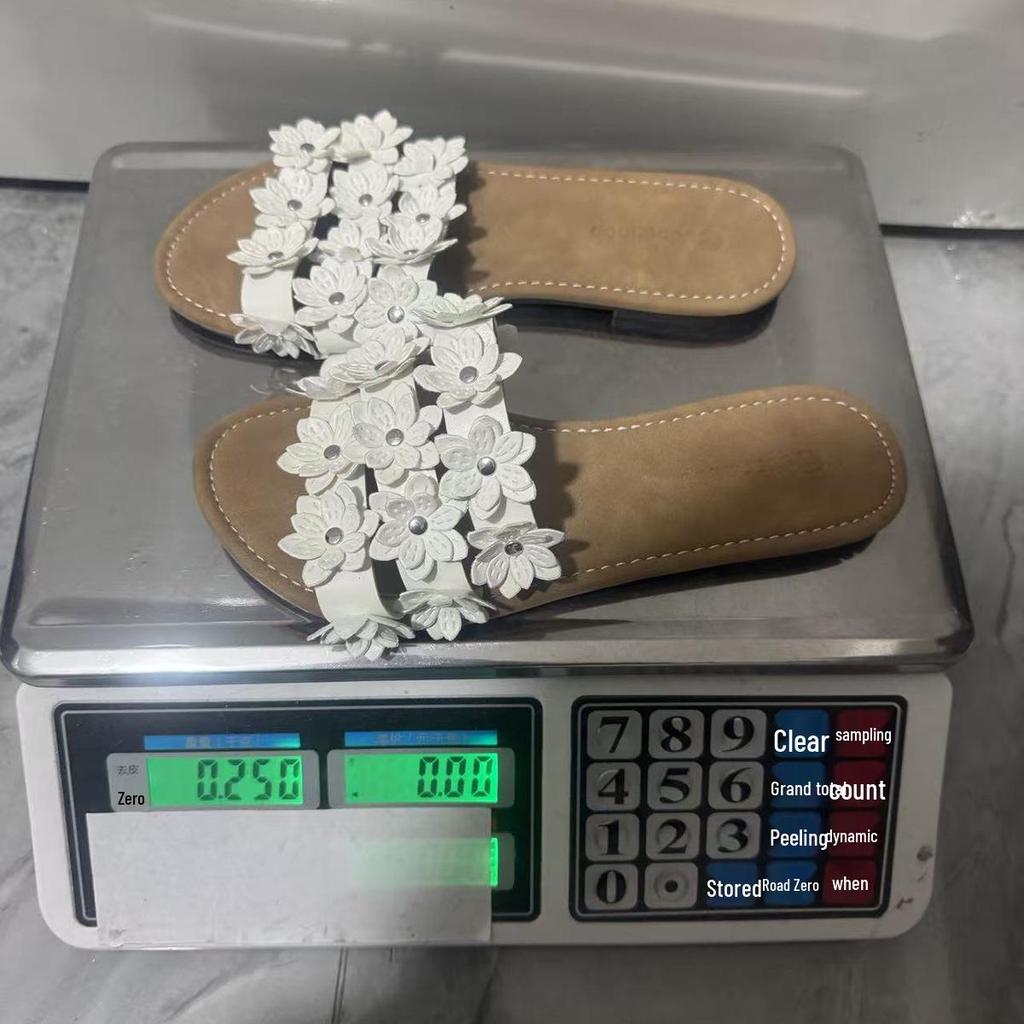 2026 Summer Fashionable Open-Toe Sandals with 3D Flower - Elegant French Style Slippers