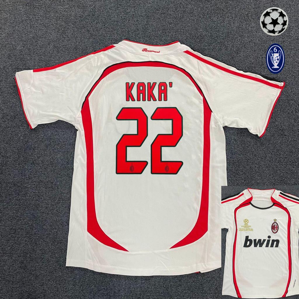 AC Milan Retro Away Jersey #22 Kaka, Champions League, Pirlo, Short Sleeve Football Kit (0607)