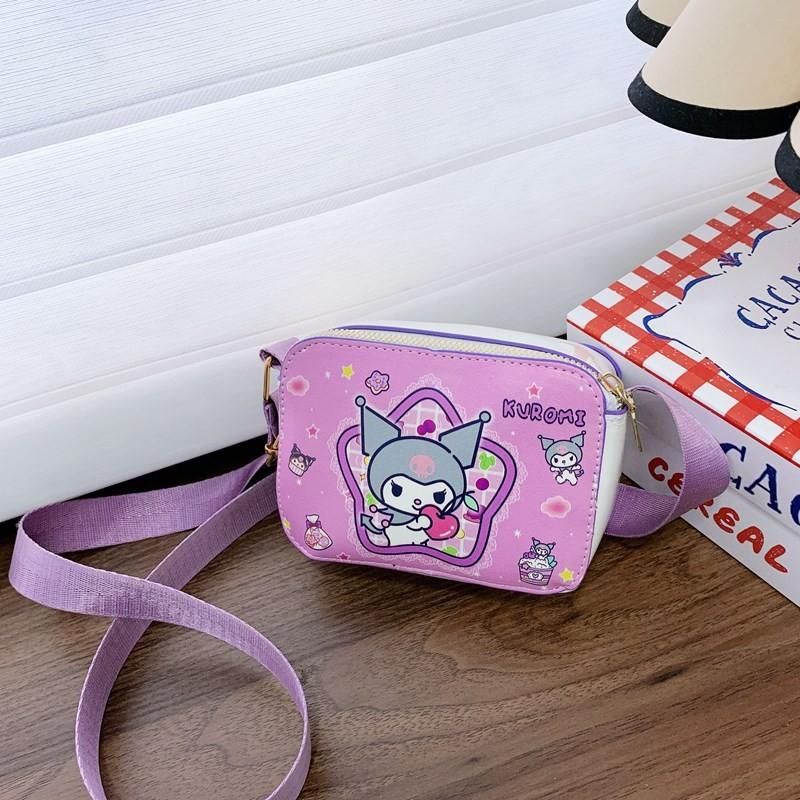 Kuromi Childrens Cute Girls Shoulder Bag With Animal Print For Daily Use