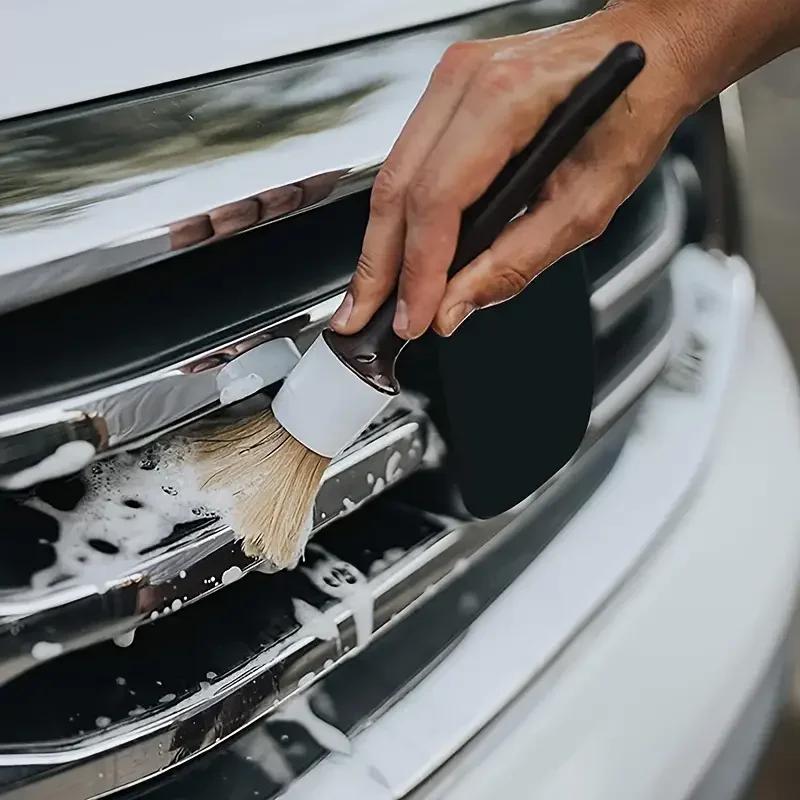 3/5PCS Car Exterior Interior Detail Brush Boar Hair Bristle Brushes for Car Cleaning Auto Detail Tools Dashboard Cleaning Brush