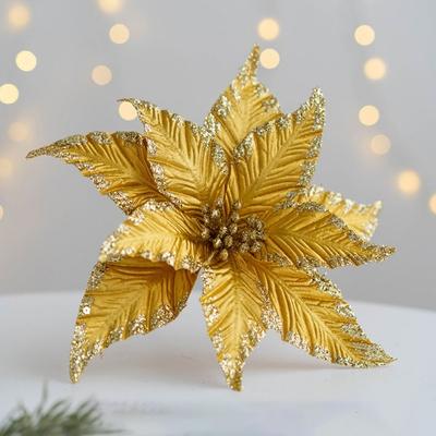 25cm Handgefertigte Künstliche Weihnachtsblumen Glänzend DIY Simulierte Weihnachtsblume Mehrfarbig Weihnachtsbaumzubehör Hochzeit