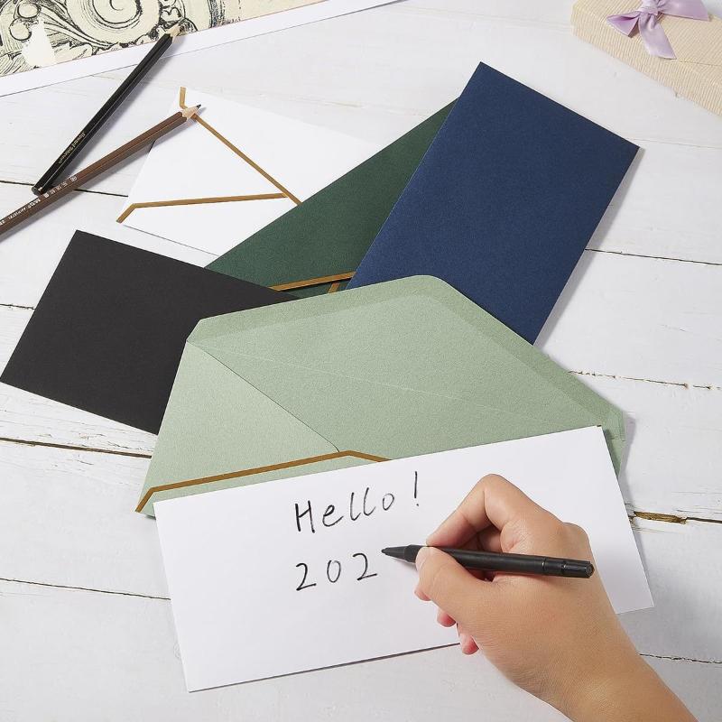 10Pcs Luxury Foil Sealed Envelope - Self-Sealing Wedding Invitations, Thank-You Notes, Corporate Events & Birthday Invitations