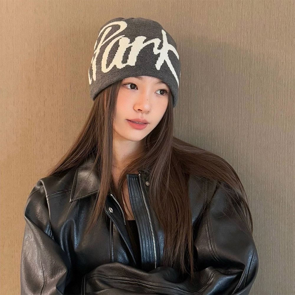 Fashion Letter Knitting Cap Hat Fiber Y2k Jacquard Knitted Hat Keep warm Cold Cap Outdoor