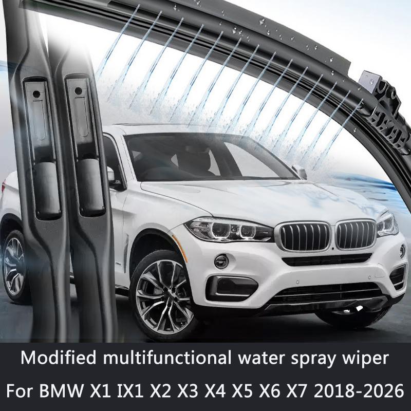 2pcs Car Modify Windshield Water Spray Wiper For BMW X1 IX1 X2 X3 X4 X5 X6 X7 Auto Wet Arm Cleaning Wiper Exterior Accessory