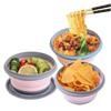1 Set Portable Folding Lunch Box Bowl Sets Silicone Food Container Outdoor Camping Tableware Set Foldable Salad Bowl with Lid