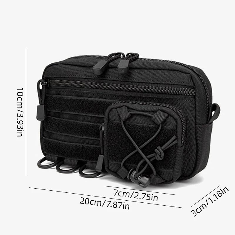 Men's Multifunctional Waist Belt Bag Fanny Pack with Molle Accessories Mobile Gear Hip Bag for Climbing Camping Tool Pouch