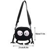 Big Eyes Canvas Girls Shoulder Bag Cute Black Briquettes Messenger Bag