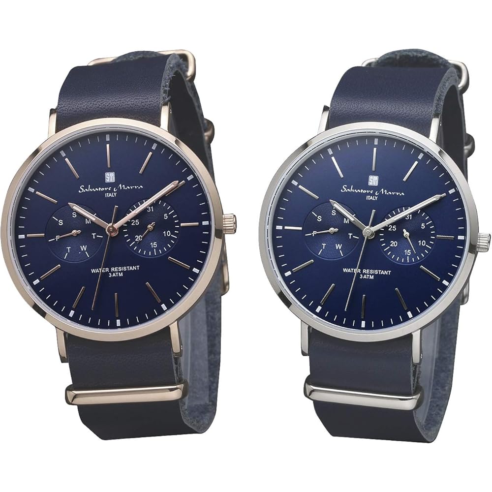 Salvatore Marra SM15117 Navy Couple Watch Set with Box Men s Women s Timepiece