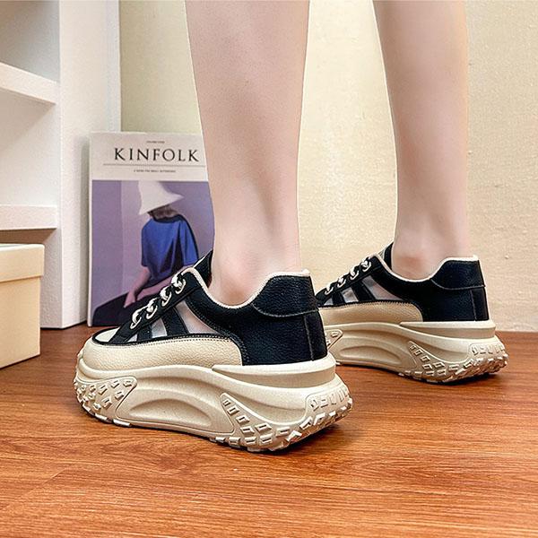 Summer Thick Sole Women's Sports Shoes Hollow Breathable Non Slip Women's Casual Shoes