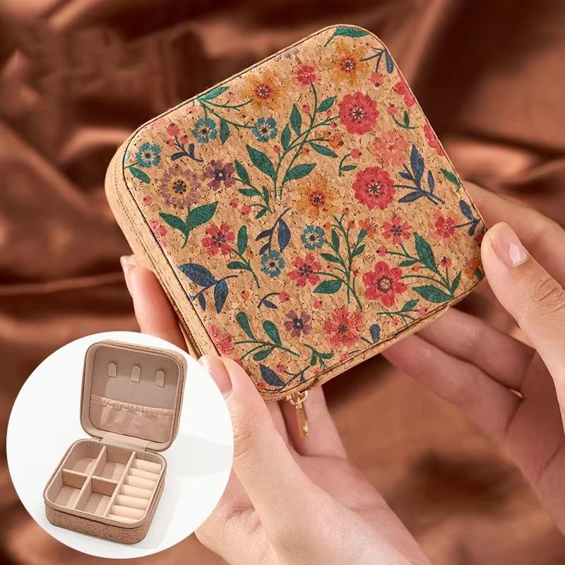 

Мини-шкатулка для хранения украшений в стиле ретро, портативная дорожная шкатулка для колец, ожерелий, сережек, с застежкой-молнией, органайзер для украшений