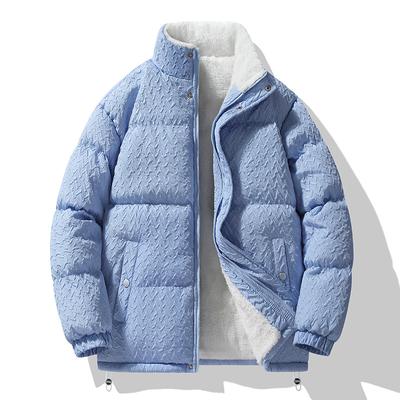 Winter Fleece Jacket Men Women Casual Stand Collar Parkas Thicken Warm Coat