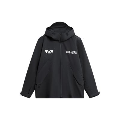 Li Ning Wade Series Felpa con cappuccio antivento con stampa di lettere Tuta sportiva casual Felpa da uomo Nera AWBT023-1