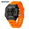 Sanda Men's Outdoor Sports Electronic Watch - Multifunctional, Waterproof, with Countdown and Snooze Feature.
