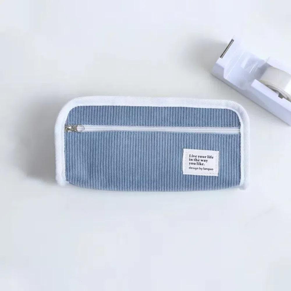 Pink Blue Grey Korean Style Pencil Case Large Capacity Pencil Pouch Ins Stationery Bag  Student