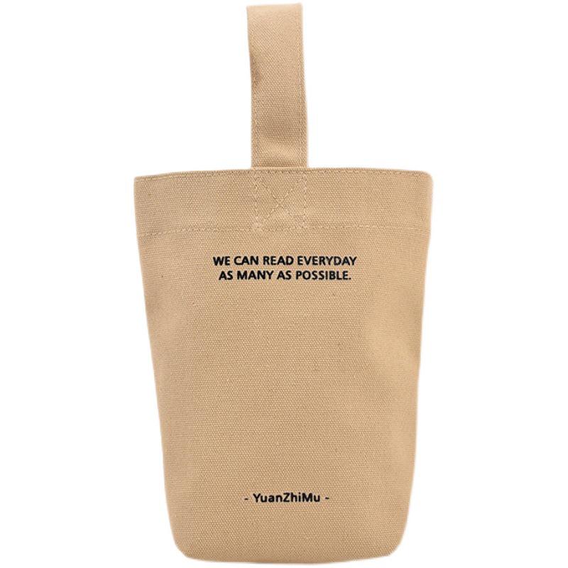 Canvas Milchtee Eimer Tragetasche – Damen Lässige Tragbare Flasche & Lunchtasche