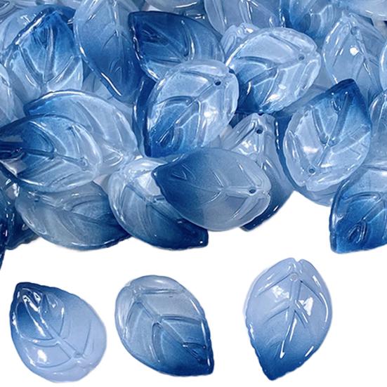 50Pcs Glass Camellia Tea Pendant 26 x 18mm Leaf Size DIY Jewelry Making Beads Set for Necklaces Bracelets Earrings