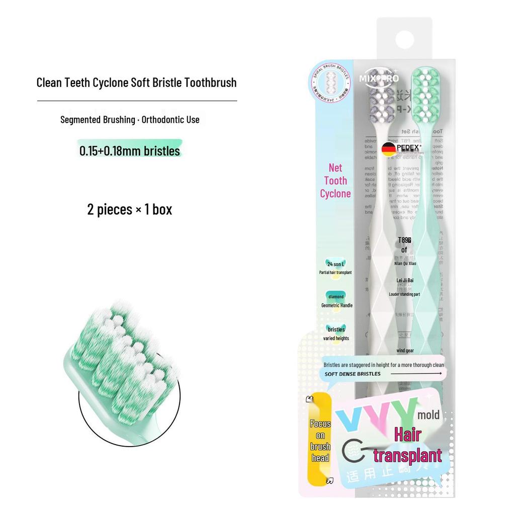 VVV Orthodontic Toothbrush - Soft German Bristles for Braces & Teeth Gaps