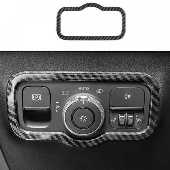 Carbon Fiber Car Headlight Switch Control Cover Trim - For Benz GLB W247