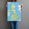 Poster pieghevole con mappa del Regno Unito, dipinto senza cornice, per decorare la parete del soggiorno, gli strumenti da viaggio