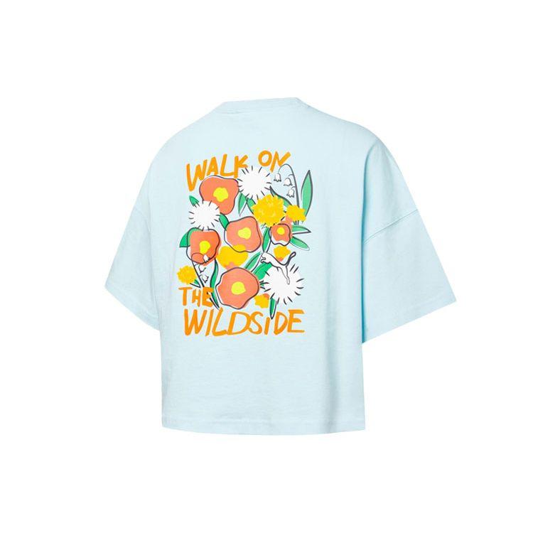 Puma X The Beast Printed Sports Crew Neck T-Shirt Women Tops Blue 533988-50