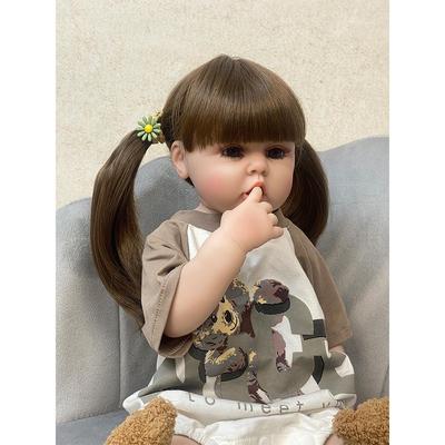 55CM Reborn Toddler Doll with Full Body Soft Silicone Raya Lifelike Soft Touch High Quality Short Hair Doll Lovely Gifts for Children
