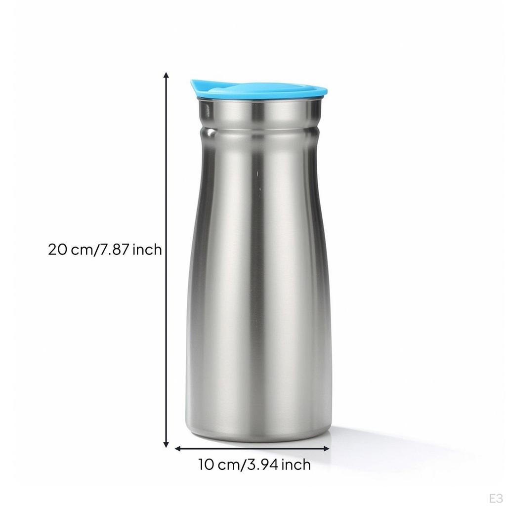 Wasserkanne mit Deckel Grifflose Kanne Mattes Edelstahl für Esstisch,
