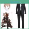 Danganronpa Byakuya Togami Cosplay Kostume Høj Kvalitet Sort Jakke Bukser Skjorte