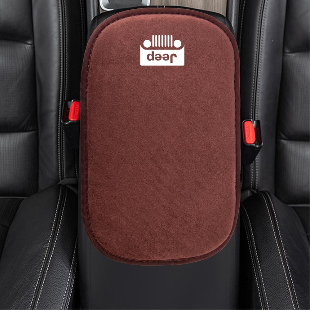 Car Armrest Storage Box Cover Auto Armrest Leather Cushion For Jeep Compass Renegade Wrangler JK Patriot Grand Cherokee Rubicon AKS1