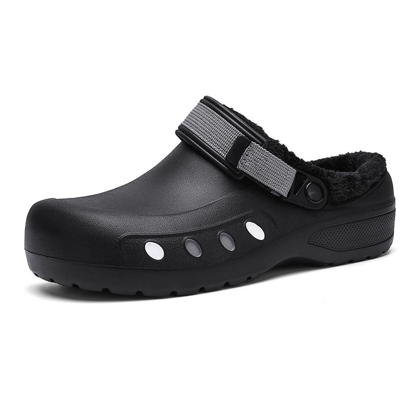Head Cover Autumn Winter Waterproof Non-Slip Warm Hotel Special Work Shoes for Chefs Thickened Fluffy Cotton Slippers with