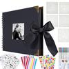 Our Adventure Loose Leaf Spiral 8x8 12x12 Inch Baby Black Custom Journal Kit Paper Sticker Set Notebook Scrapbook Photo Album