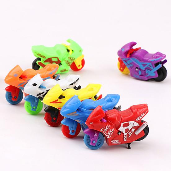 5Pcs Motorcycle Model Toys Inertia Drive Forward Mini Multicolored Battery-Free Interactive Toys Collectible Children Pull Back Cartoon Toy Vehicles