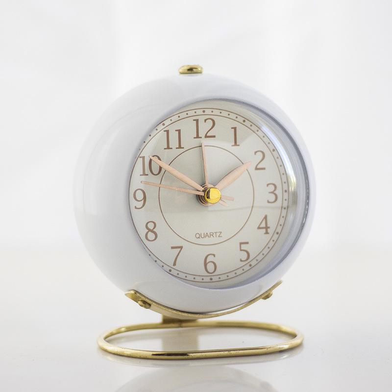Creative Silent Children's Luminous Metal Alarm Clock for Bedroom or Living Room