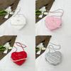Pearl Heartshaped Shoulder Bag With Zipper Closure For Office And Outings