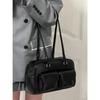 IELGY Koreanische Version der tragbaren Schultertasche im Retro-College-Stil für Damen mit großem Fassungsvermögen, lässig, für Pendler